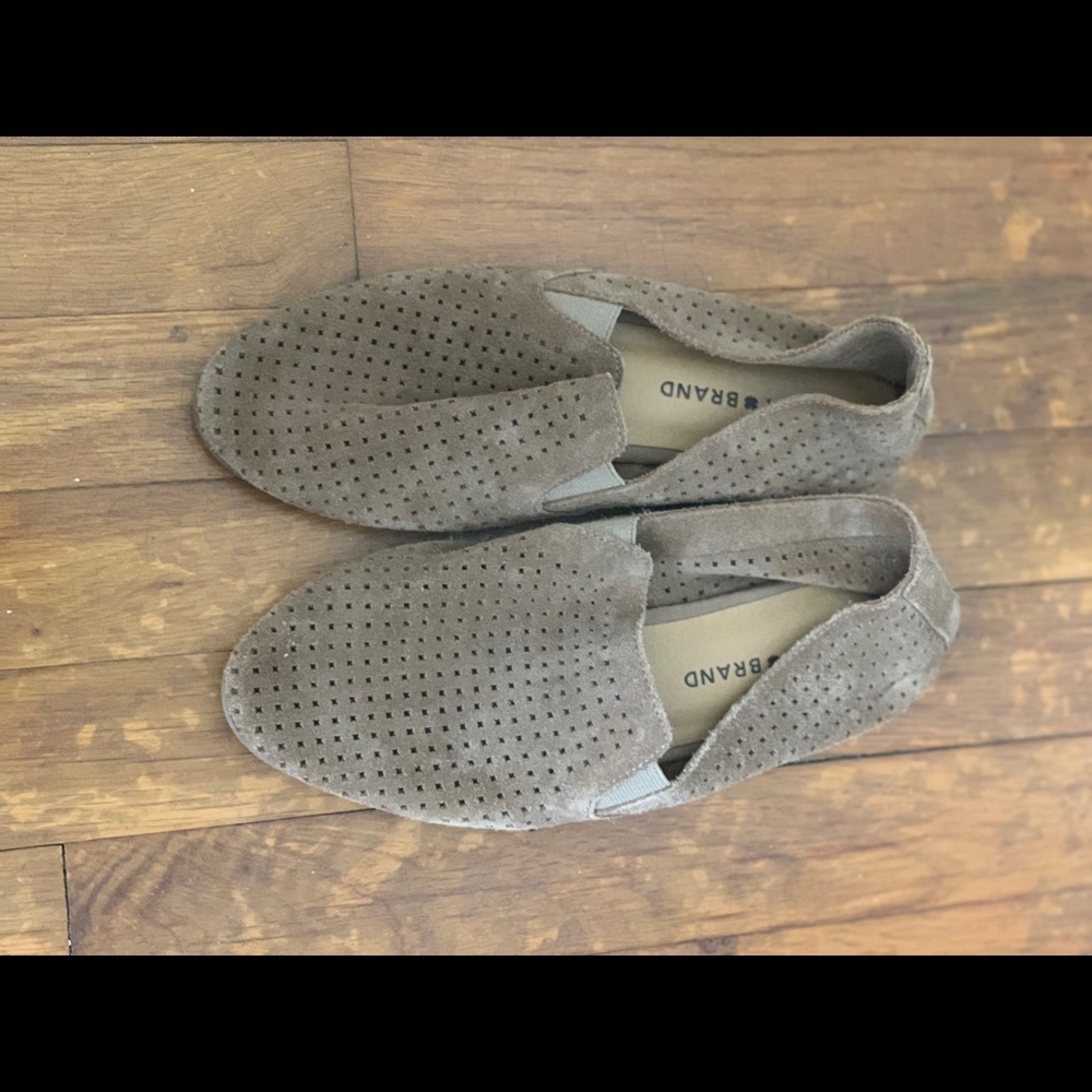Lucky brand charsa taupe/brown loafer flats